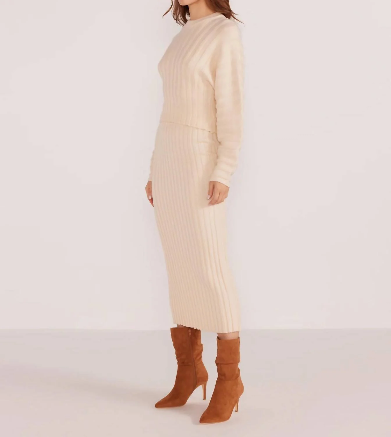 Layla Ribbed Skirt In White