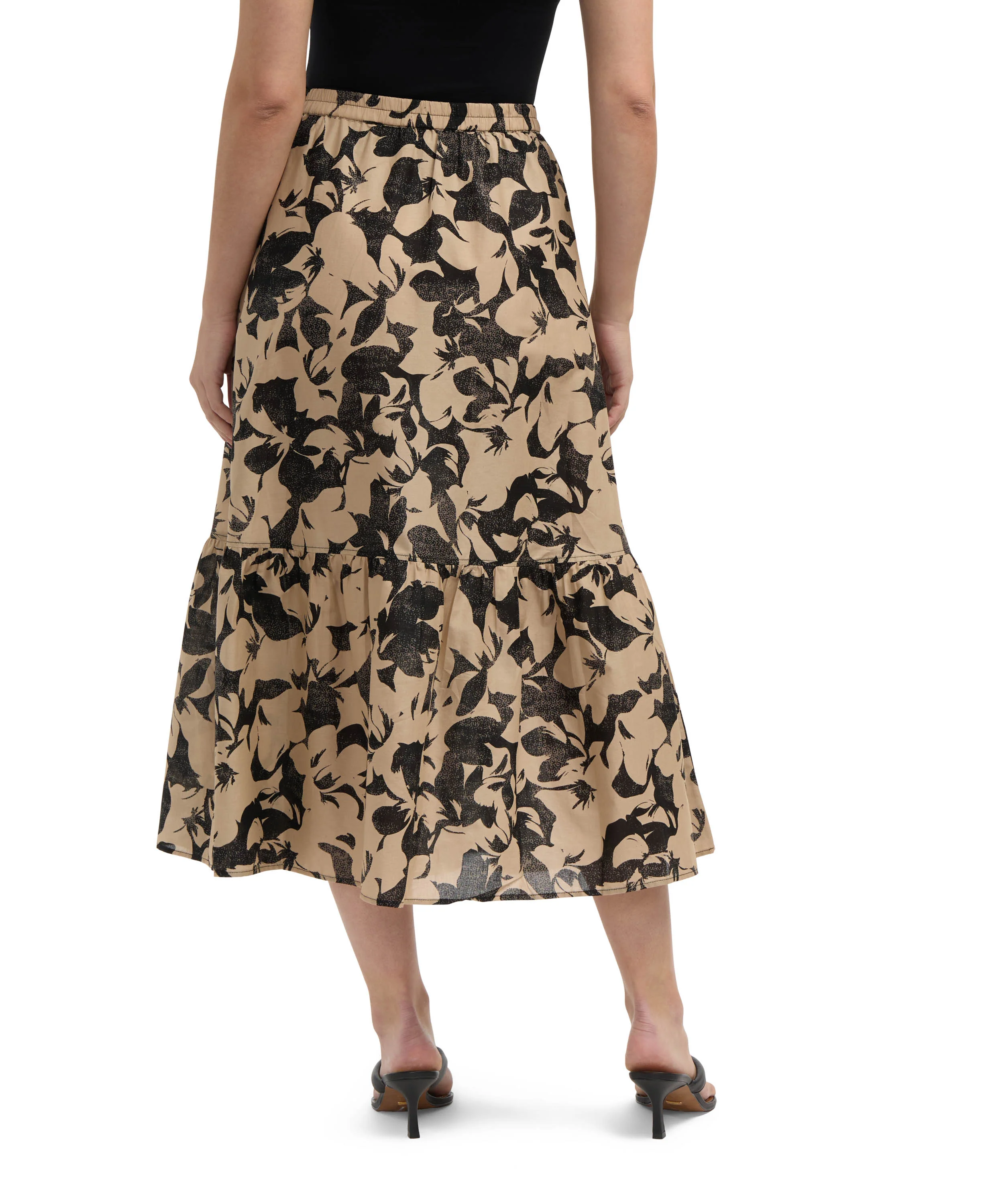 Ellen Tracy Women’s Tiered Flowy Midi Skirt