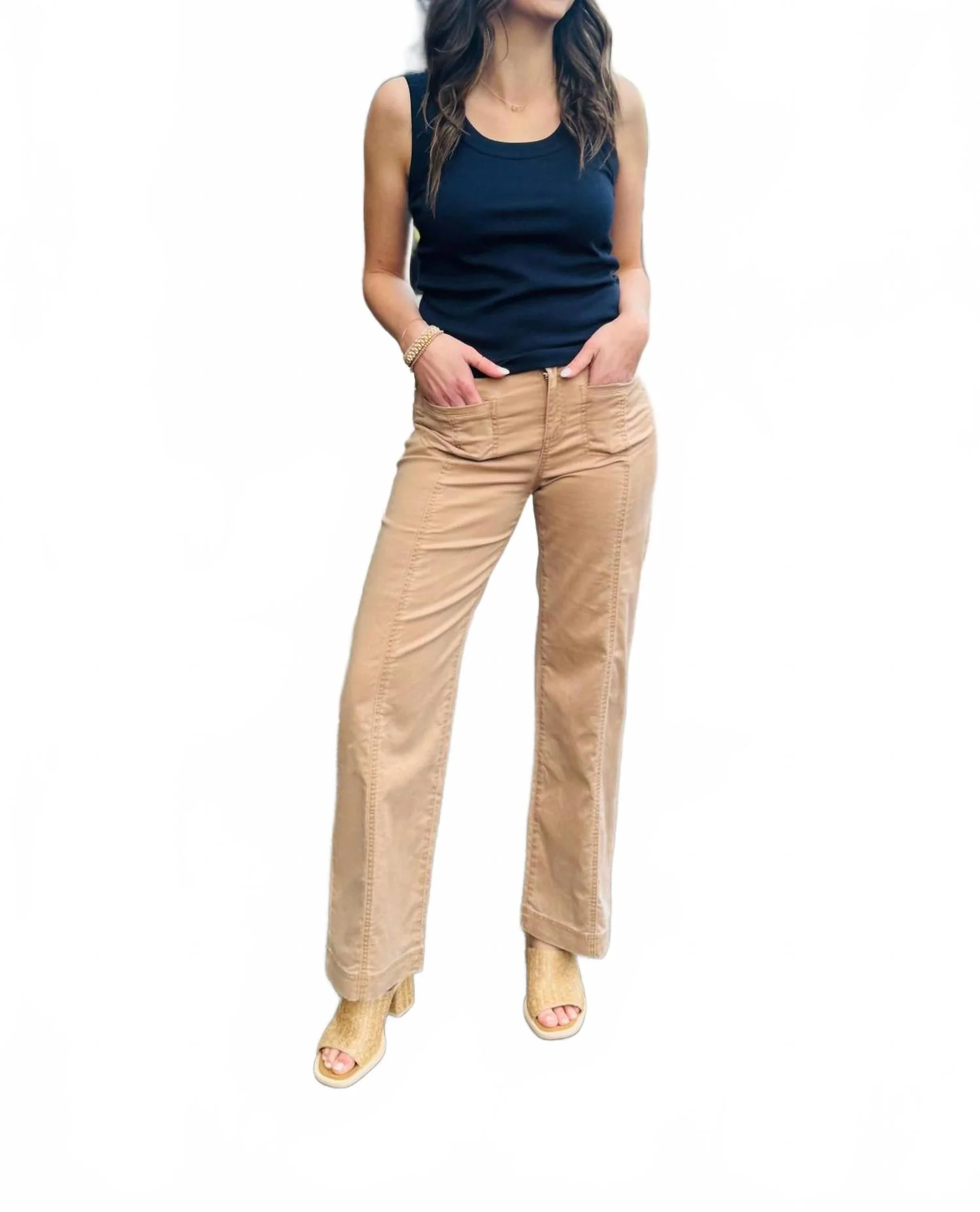 Sateen Wide Leg Pant In Burro