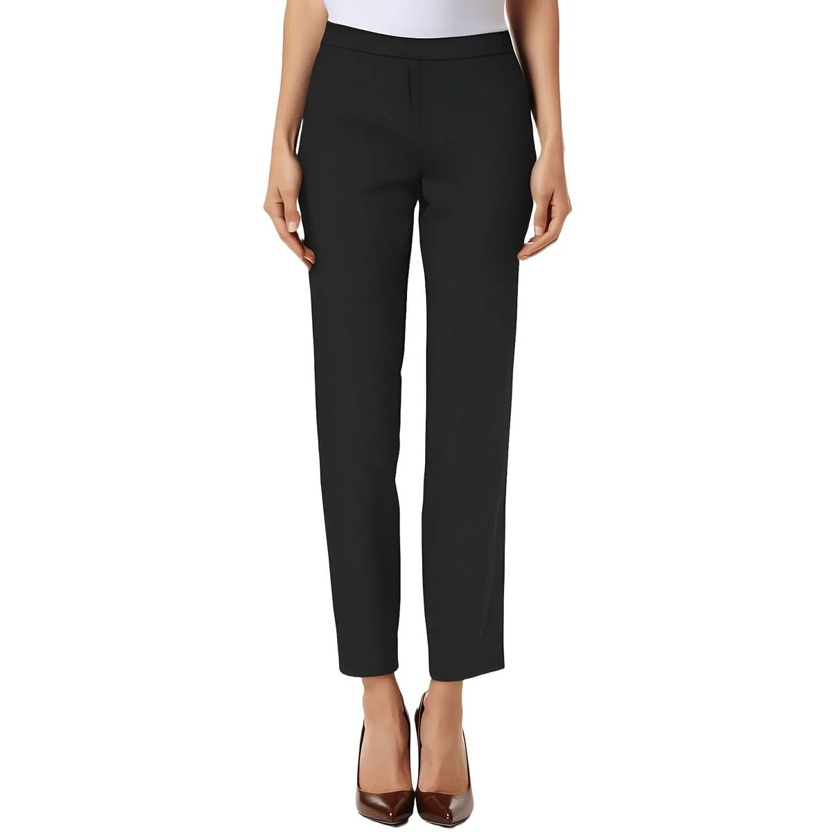 Petites Womens Solid Polyester Ankle Jeans