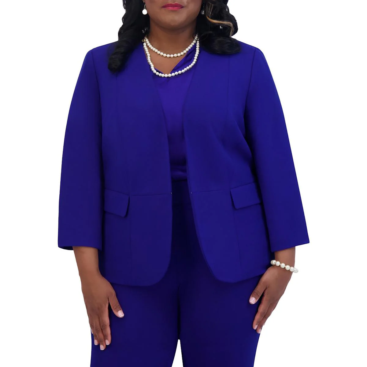 Womens Suit Separate Office Collarless Blazer