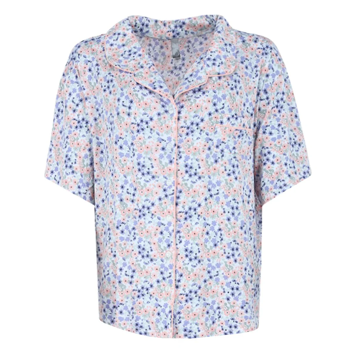 Women's Plus Size Ditsy Floral Notch Collar Capri Set