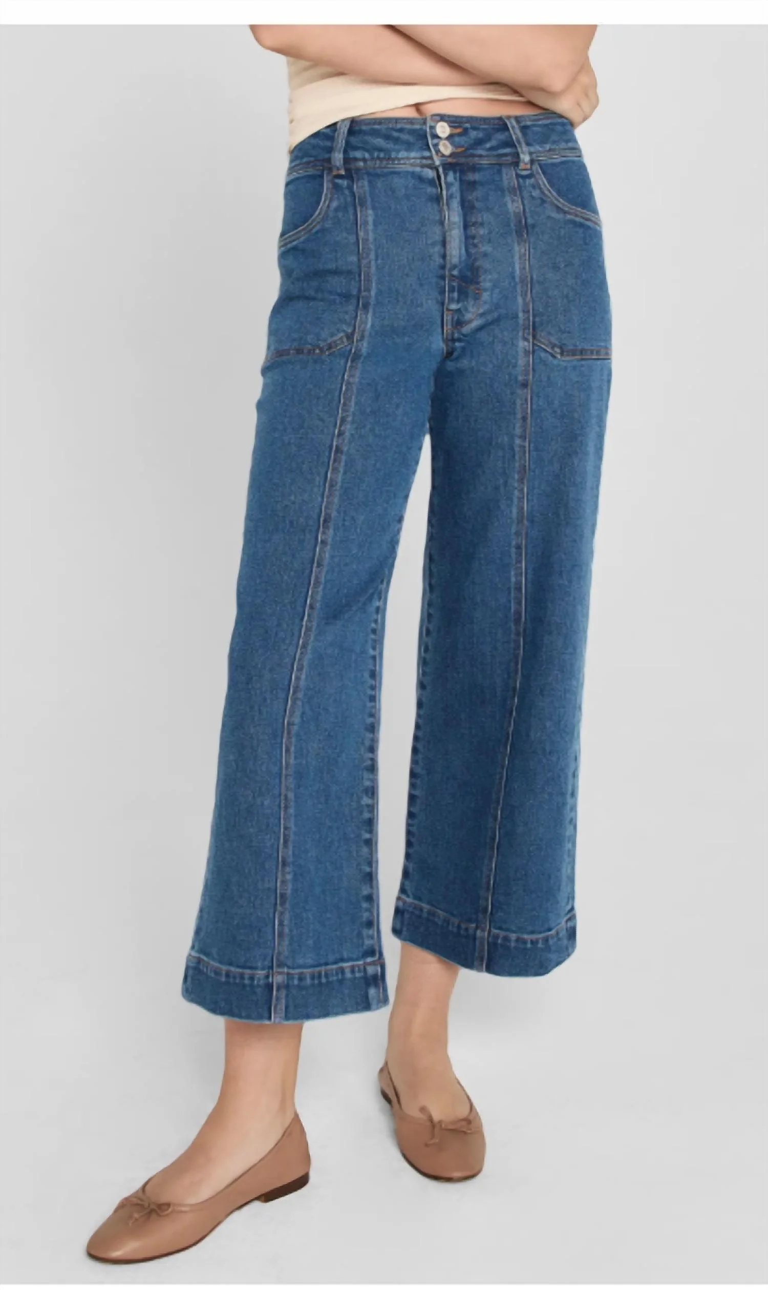 Gemma Wide Leg Jeans In Cruise