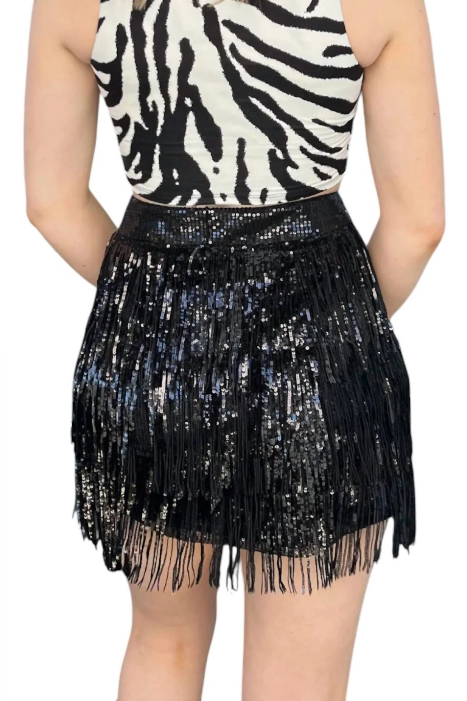 Fringe Kiss Skirt In Black