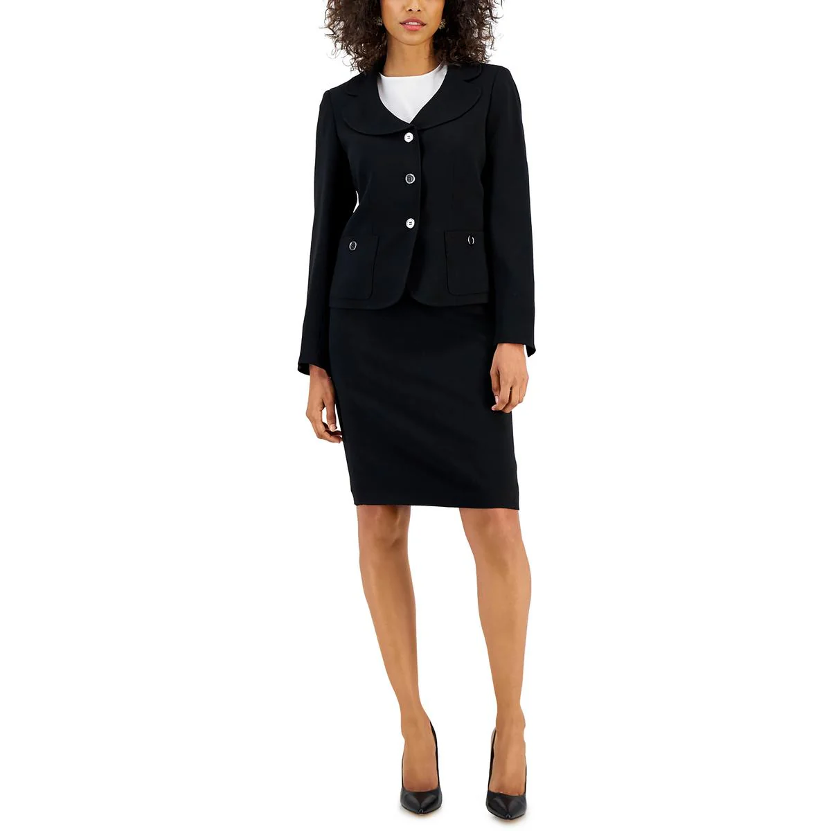 Womens Solid Polyester Suit Jacket