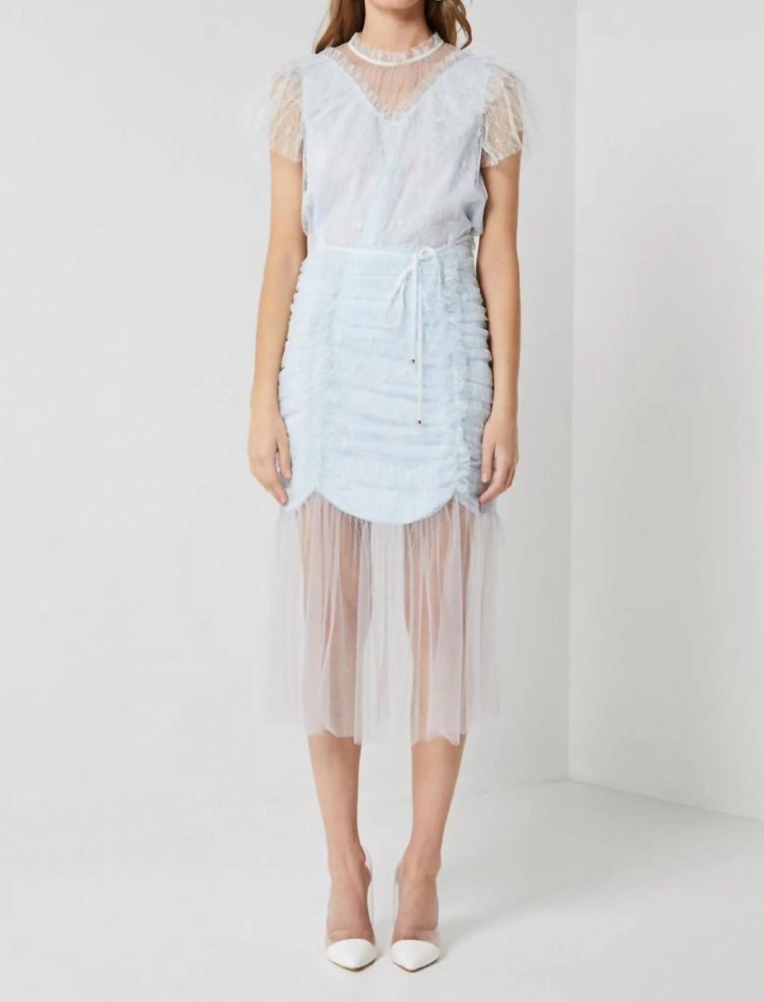 Century Top & Skirt Set In Blue