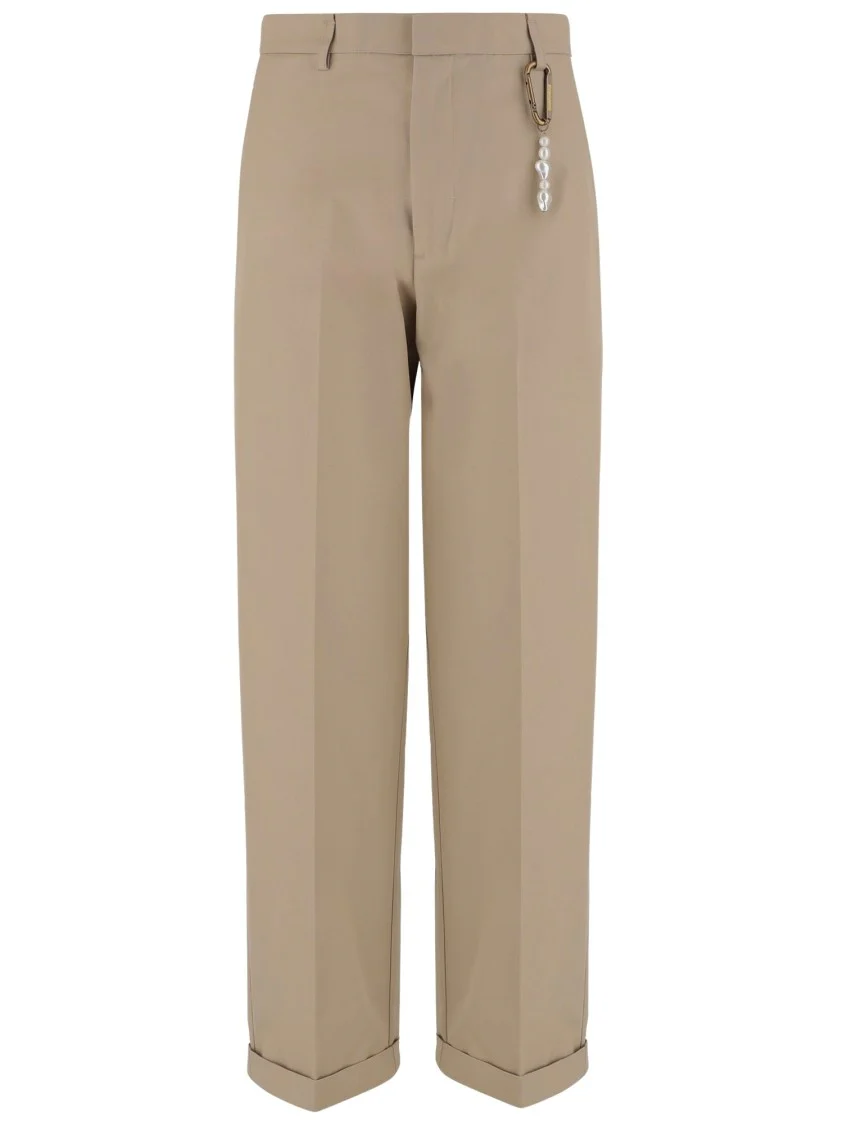 Beige Cotton Pants