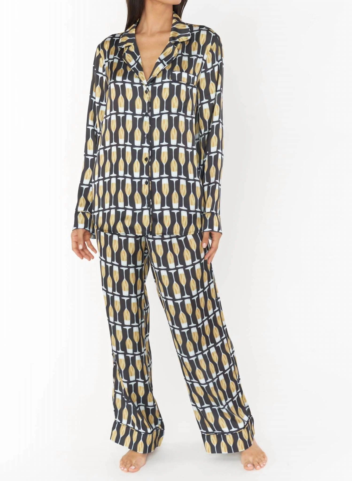 Classic Pajama Set In Champagne