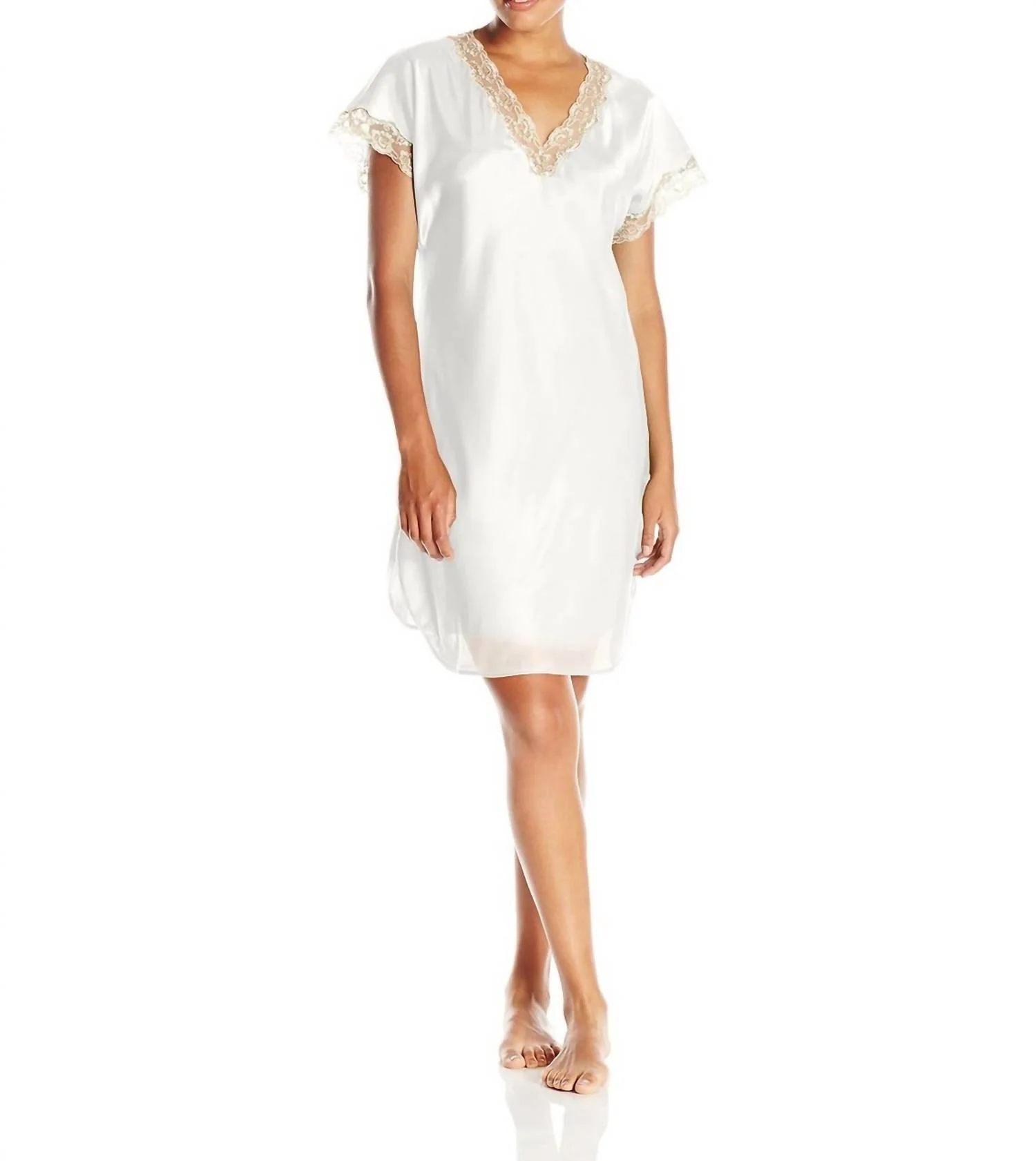 Charming Charmeuse Sleep Gown In Ivory