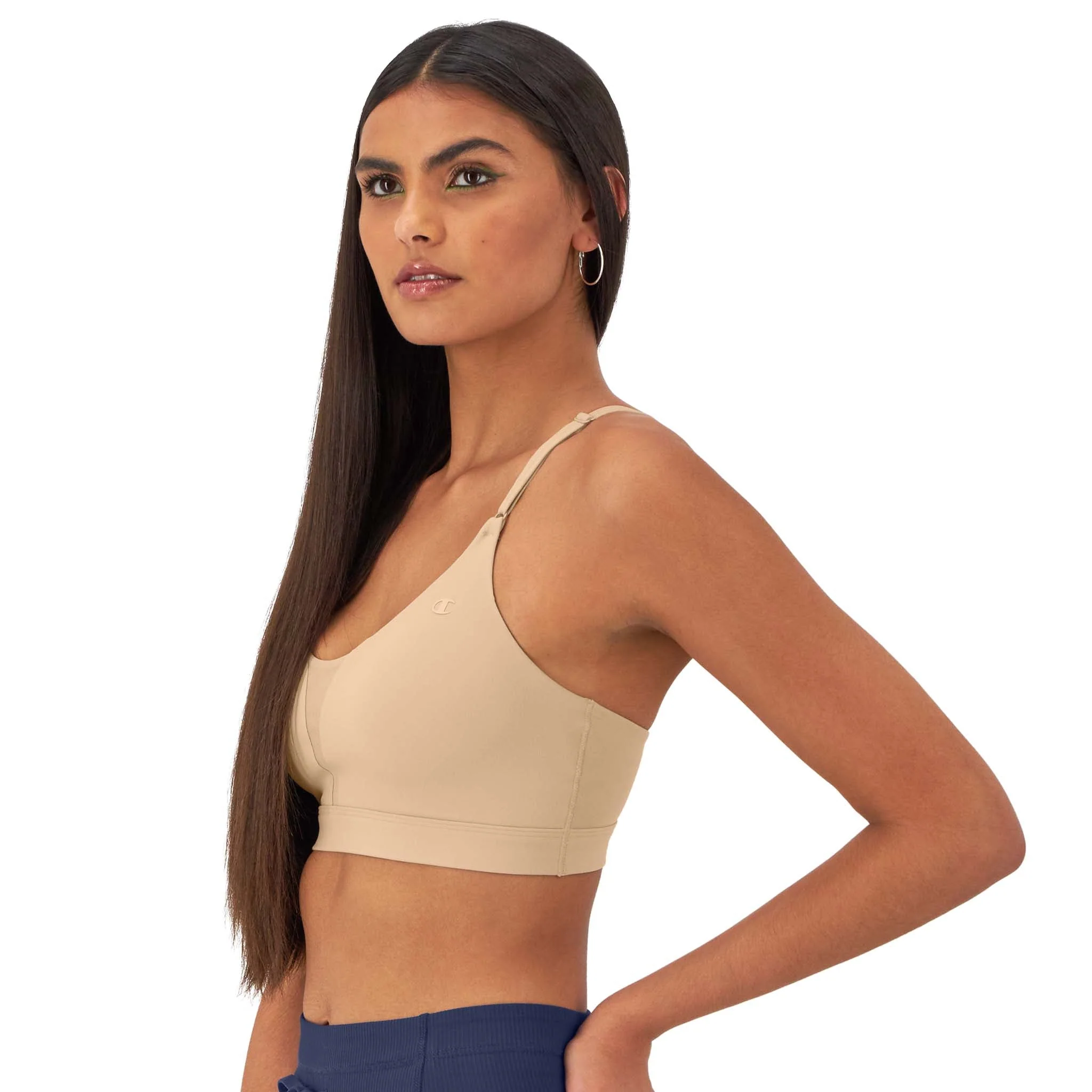 Soft Touch Sports Bra, Tonal C Logo