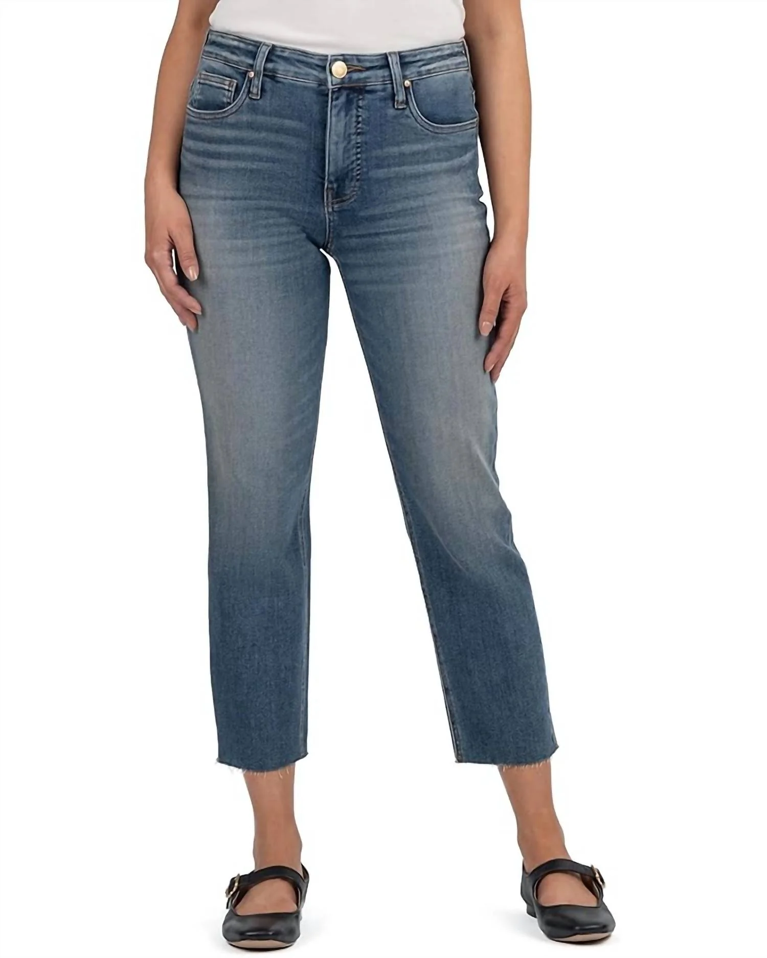 Rachael High Rise Fab Mom Raw Hem Jeans In Braveness