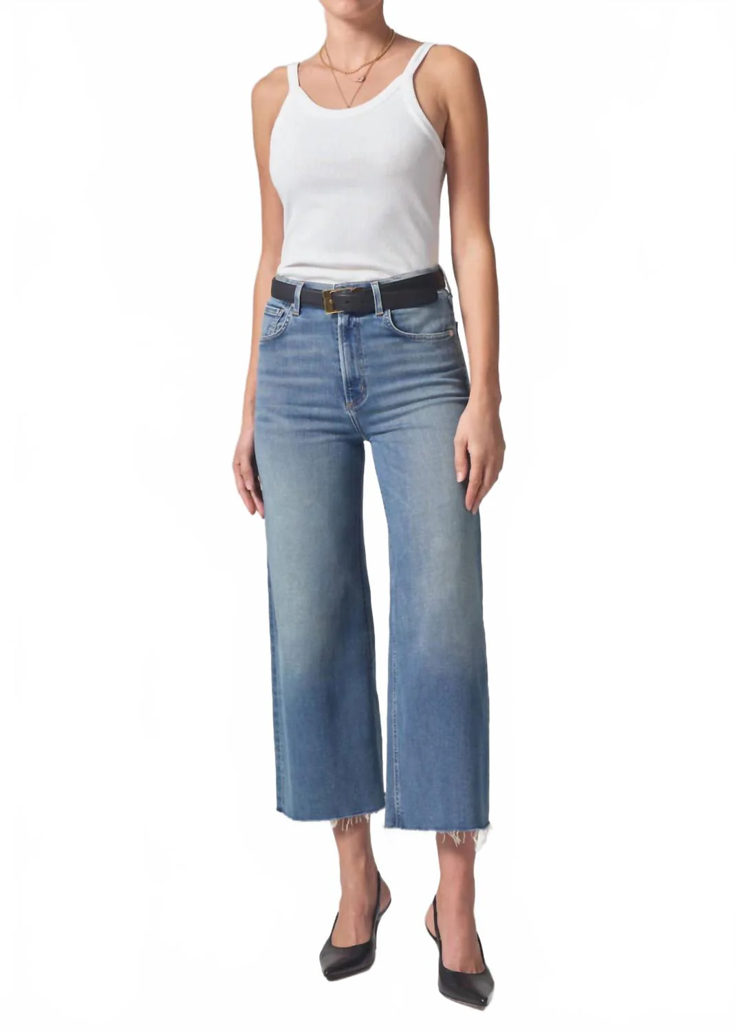 Lyra Crop Wide Leg Jeans In Abliss