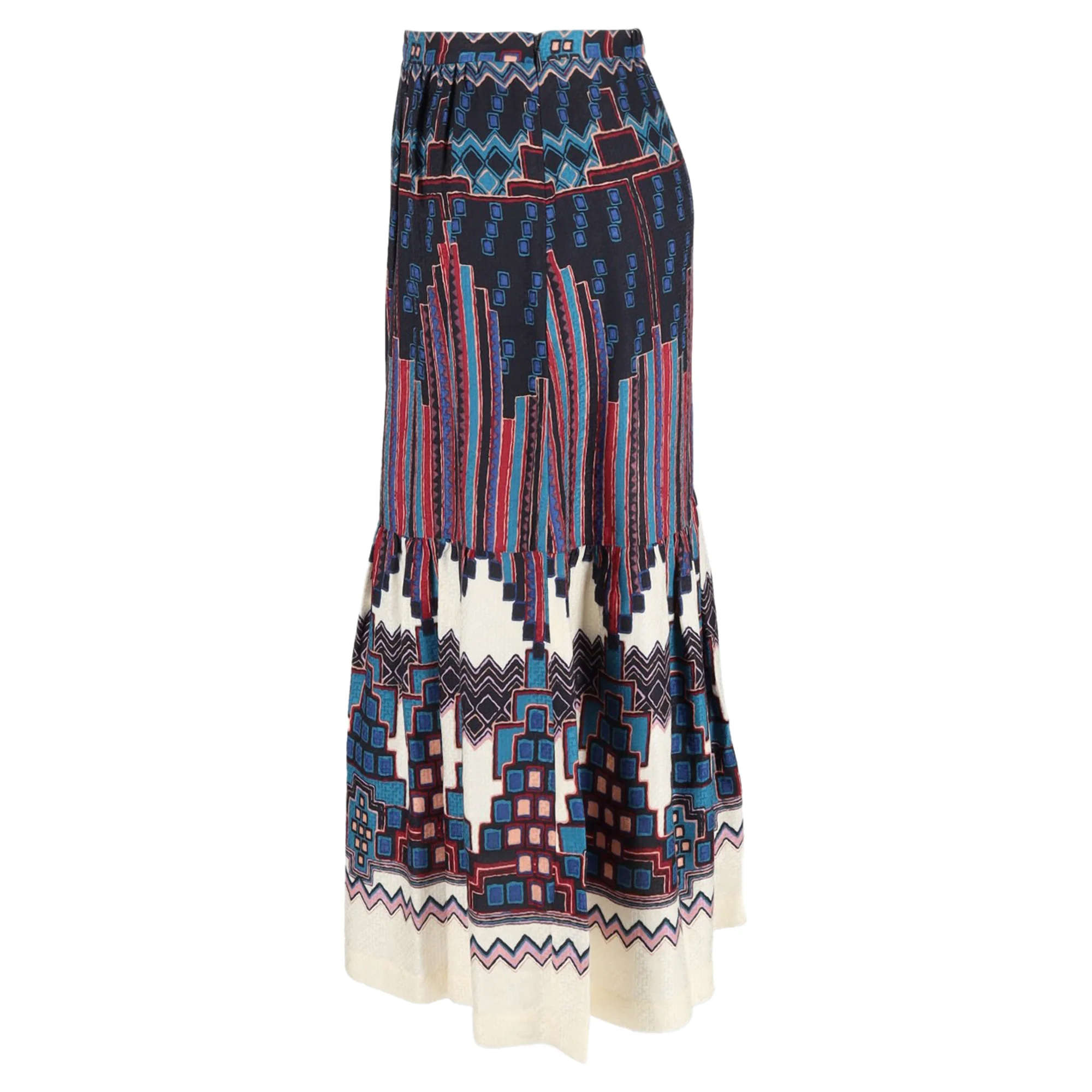 Ba&Sh Printed Midi Skirt in Multicolor Viscose
