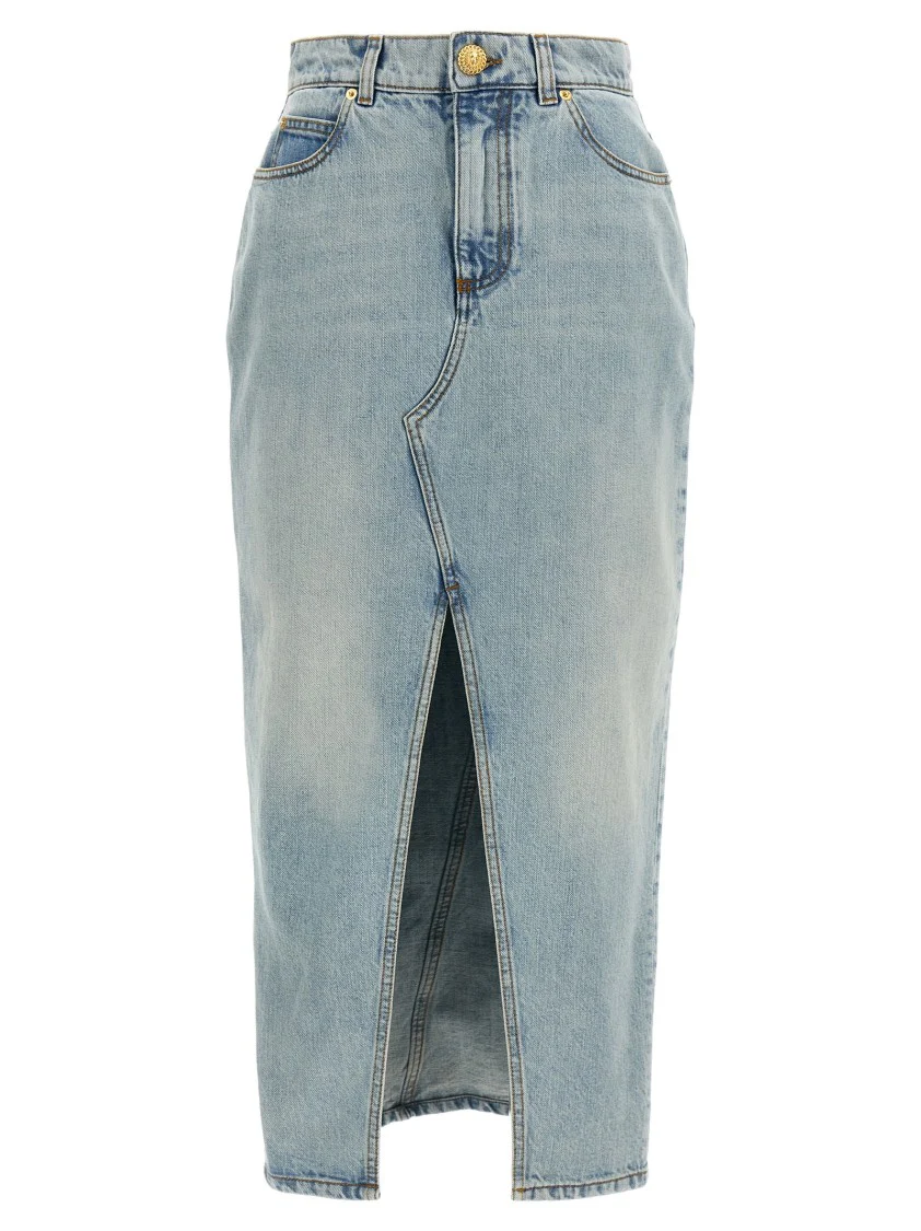 Delavé Cotton Denim Midi Skirt