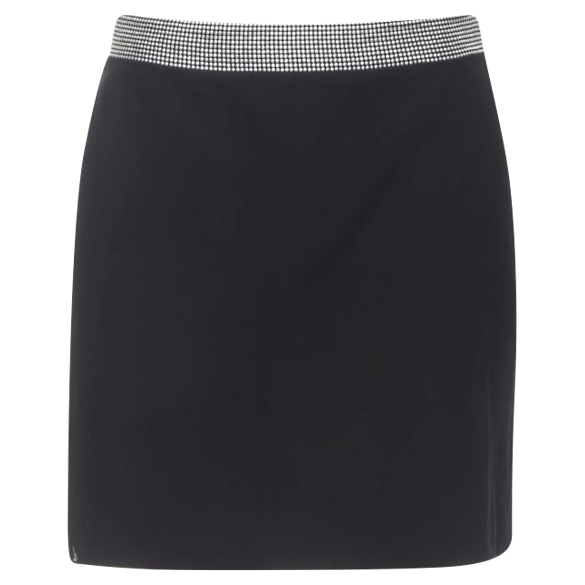 Gianni Versace silver stud embellished waist wool skirt