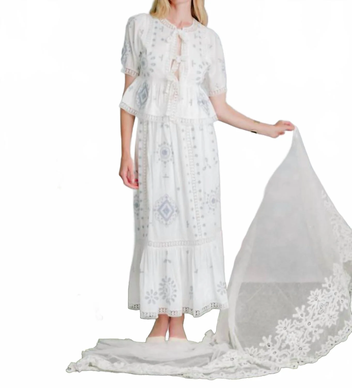 Addy Skirt In Forget Me Knot Embroidery