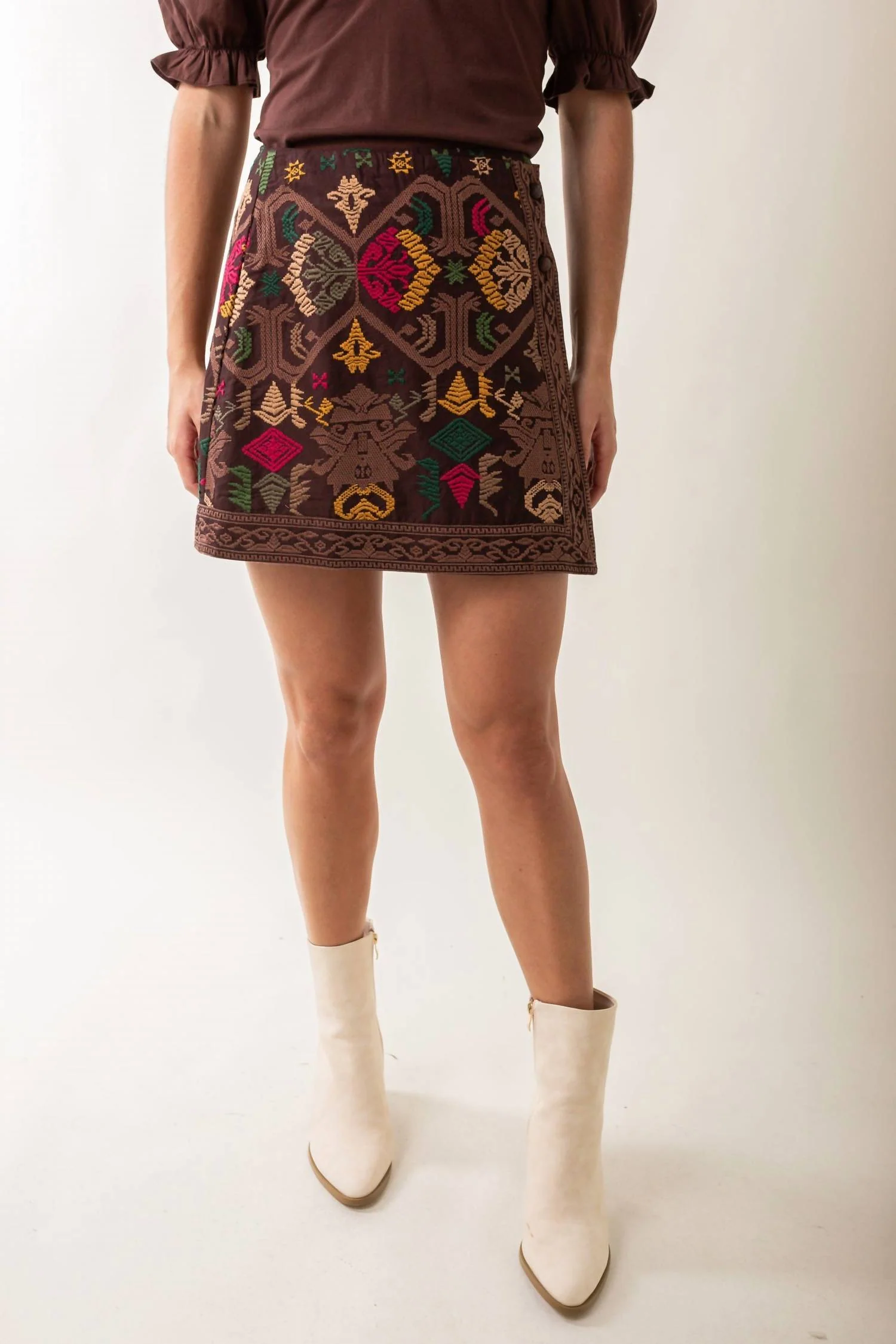 Scarlett Skirt In Choc Multi