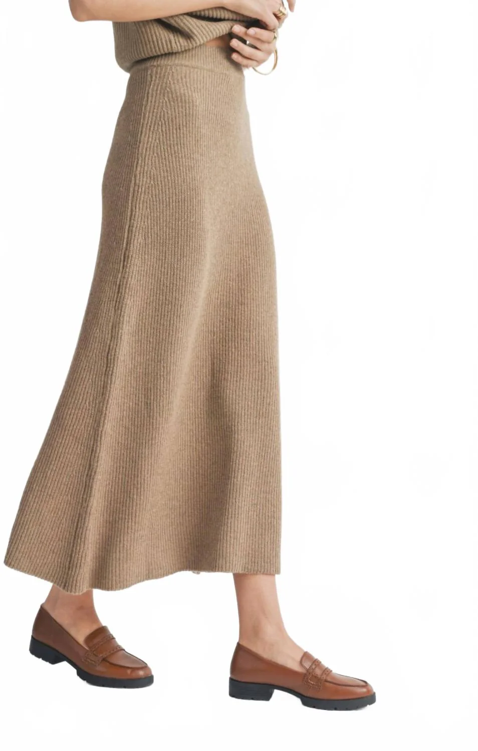 Crosby Sweater Skirt In Brown