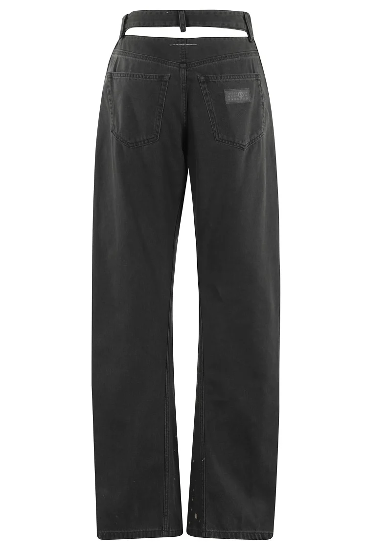 High-Waisted Vintage Effect Jeans