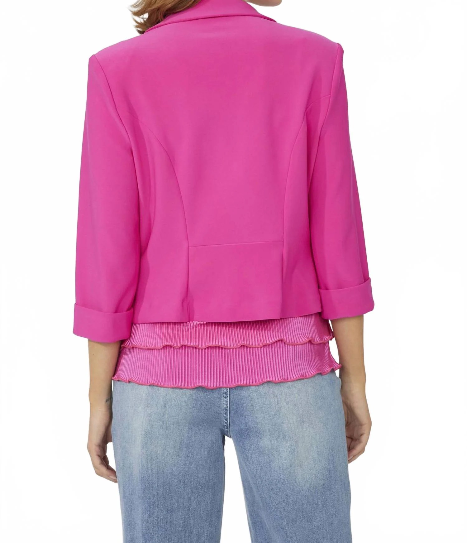 Knit Bolero Jacket In Bright Pink