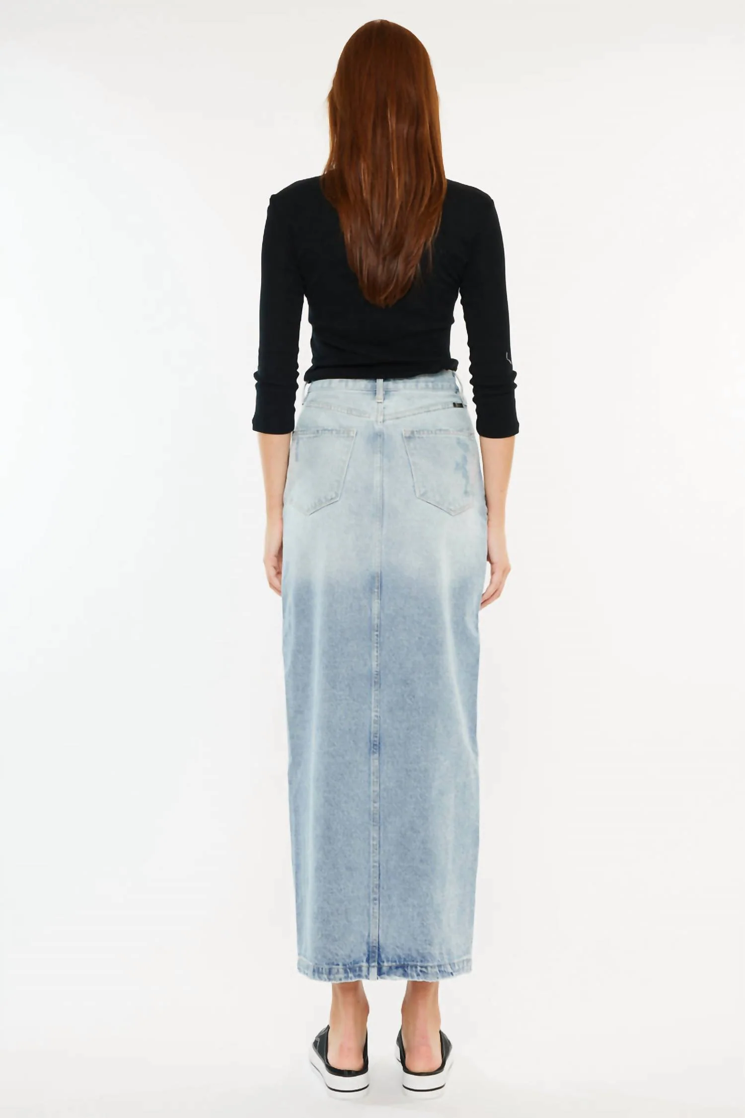 Pixie 90's Maxi Skirt In Light Wash