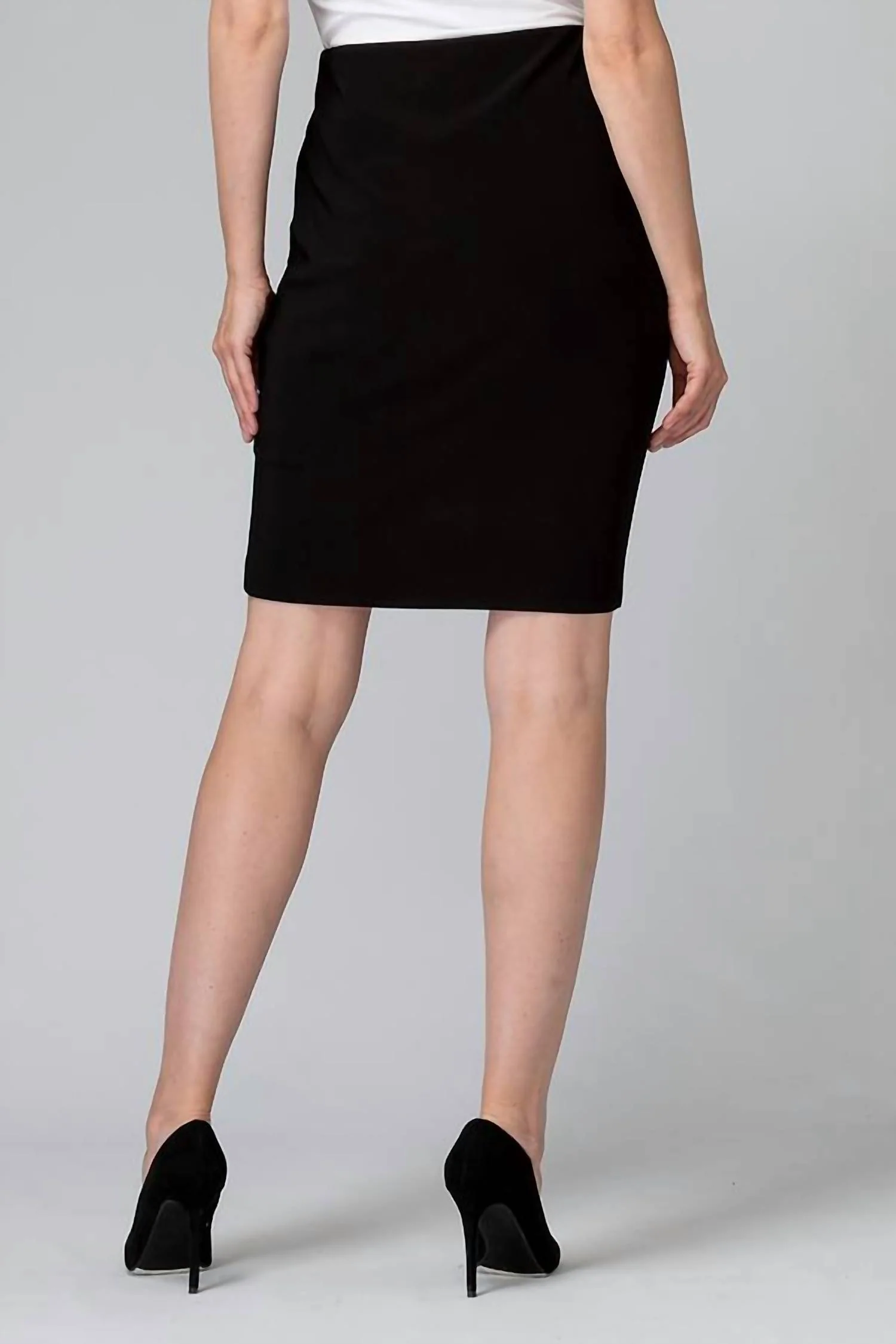 Silky Knit Pencil Skirt In Black