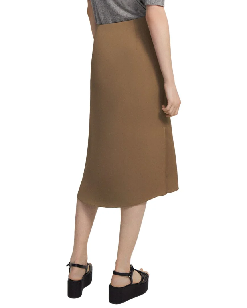 Theory Silk Double Slit Slip Skirt