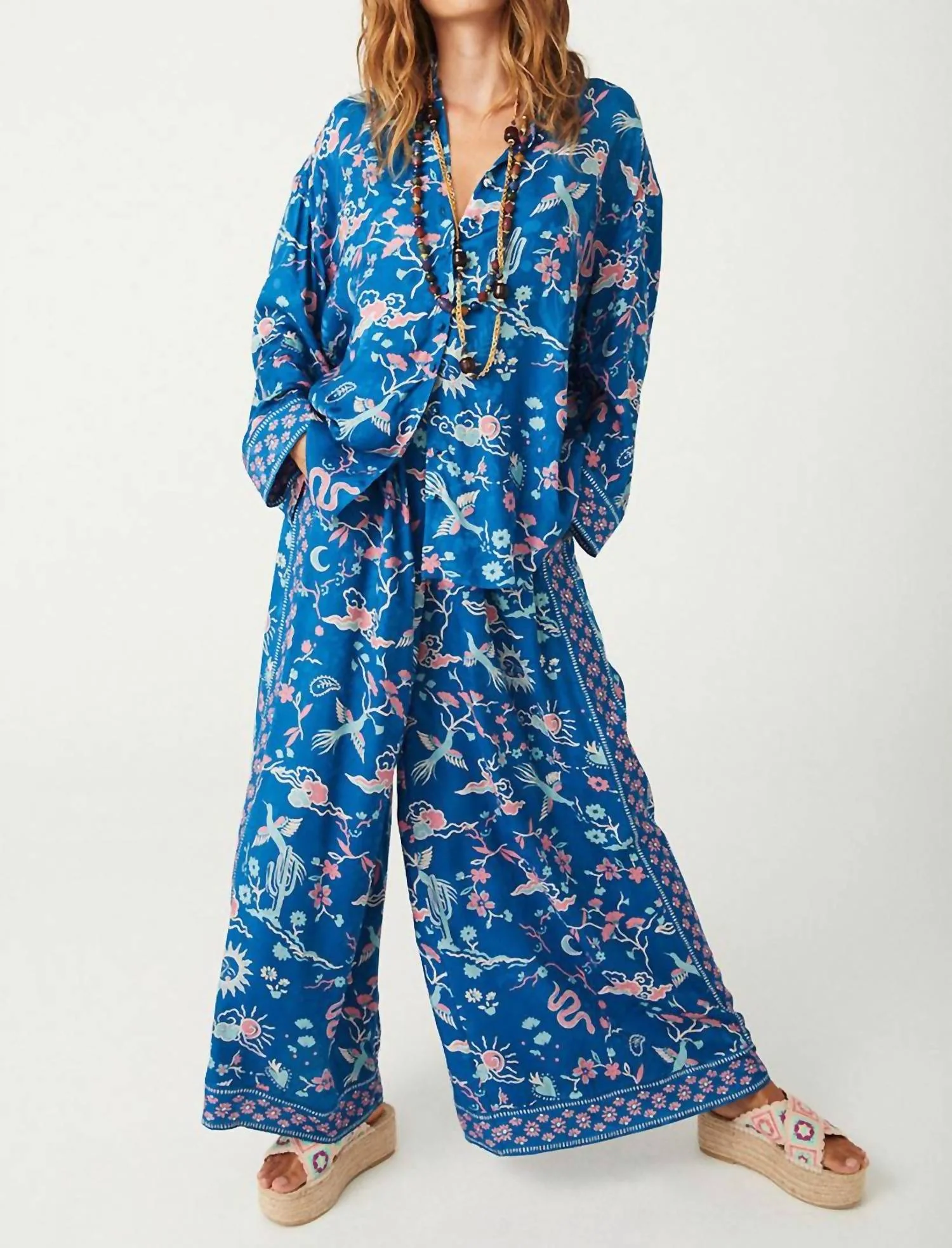 Desert Bandita Wide Leg Pant In Cobalt