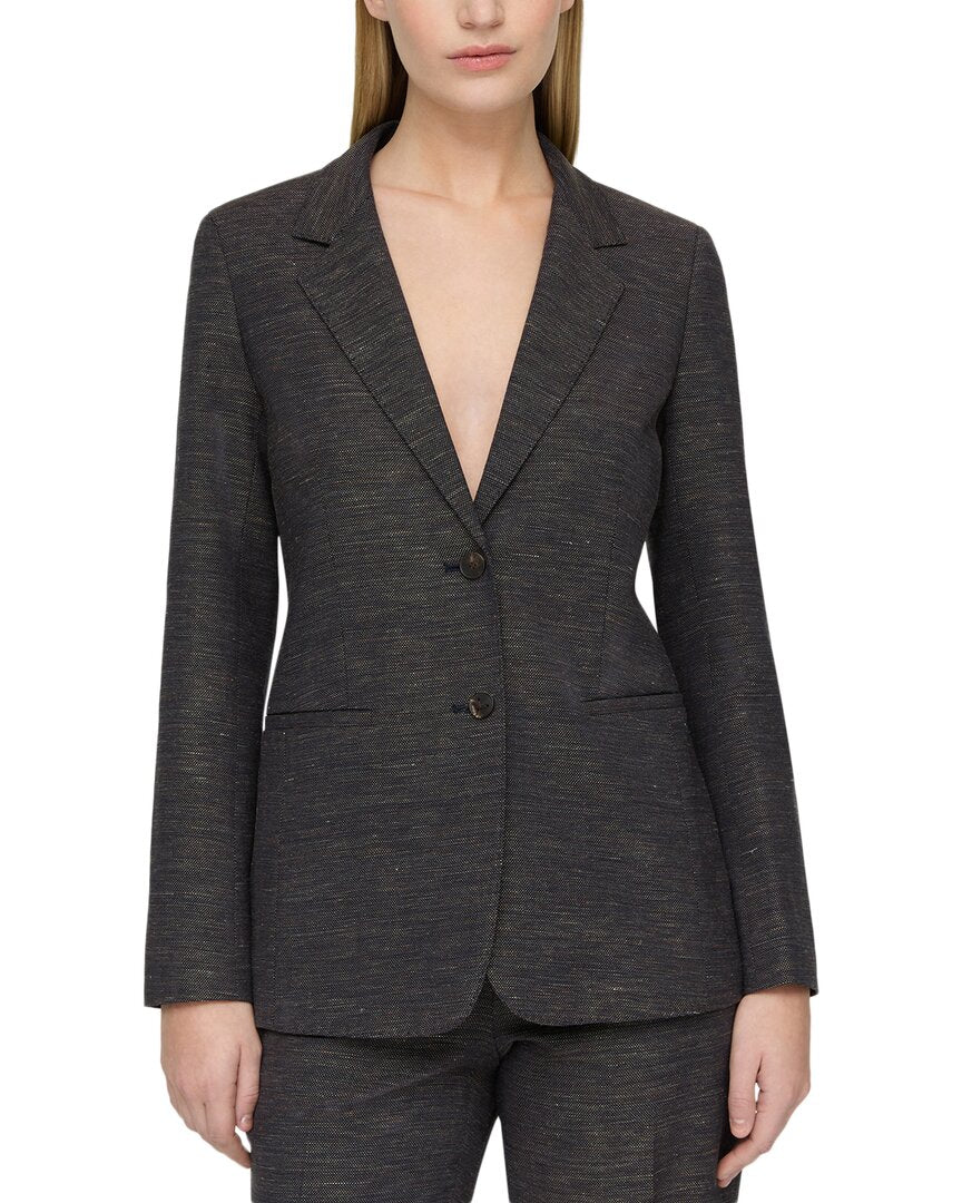 Lafayette 148 New York Two-Button Wool & Linen-Blend Blazer