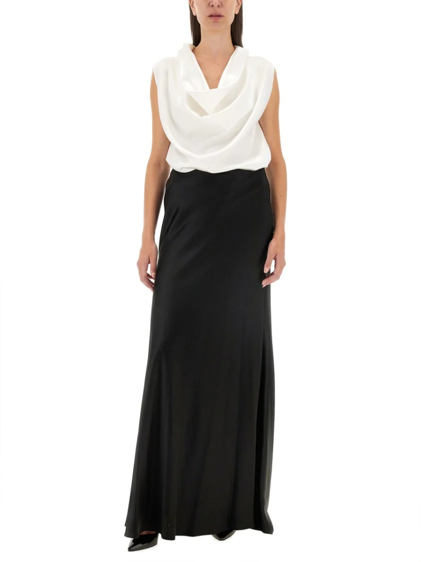 Flowing Black Maxi Skirt With Smooth Finish