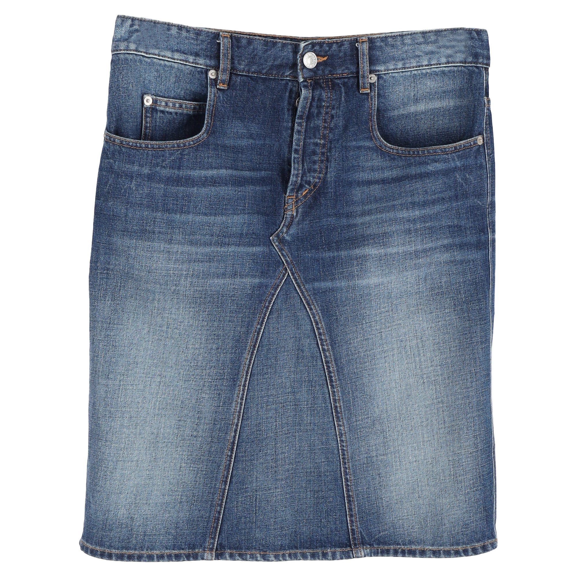 Isabel Marant Etoile Knee-Length Skirt Blue Cotton Denim