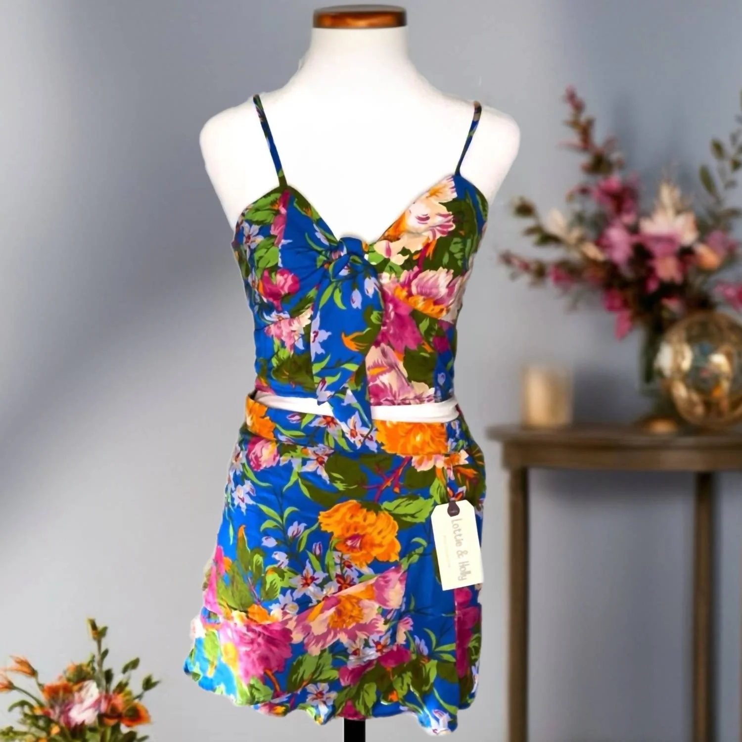 2 Piece Tropical Set In Blue