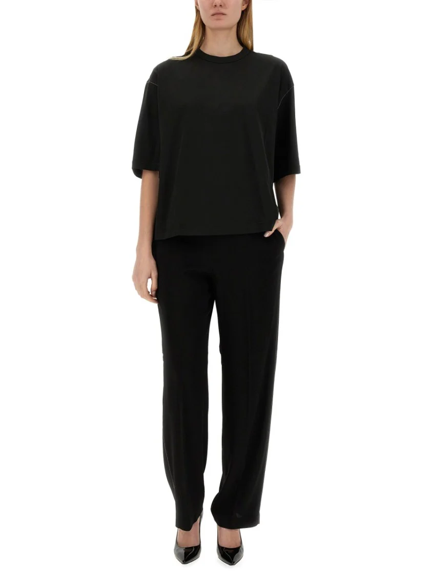 Relaxed Fit Viscose Pants