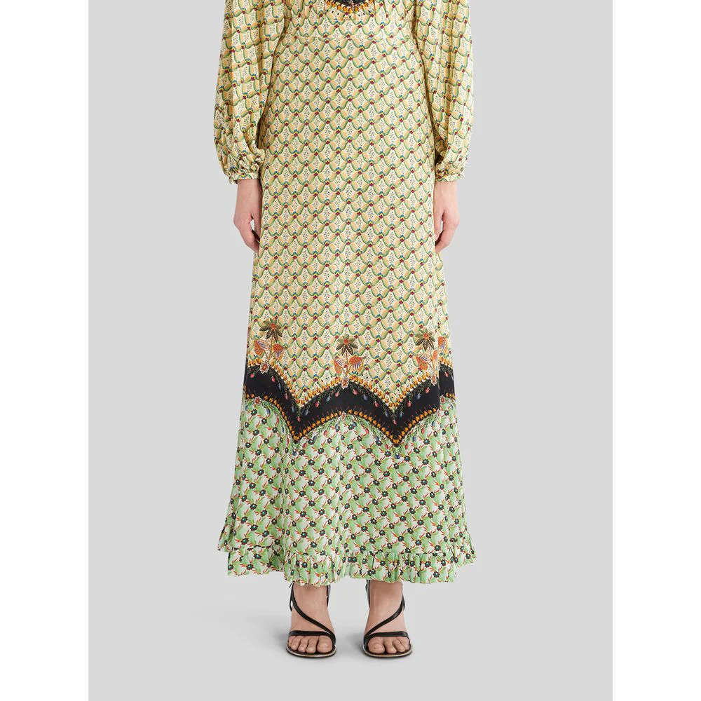 LONG CRÊPE DE CHINE SKIRT