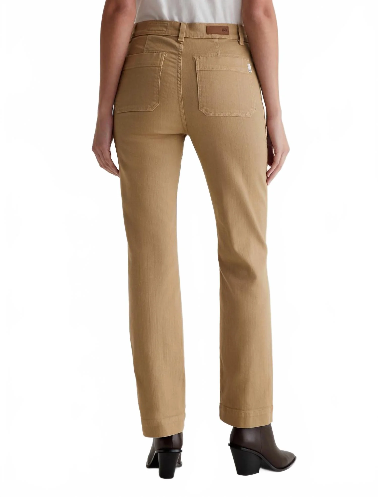 Lila Mid-Rise Utility Straight Jeans In Sandstone Mist
