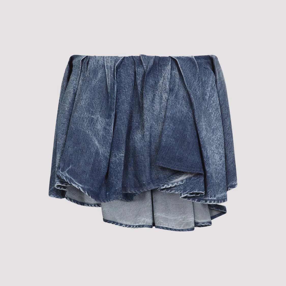 De-Ria-Fsg Blue Lyocell Mini Skirt