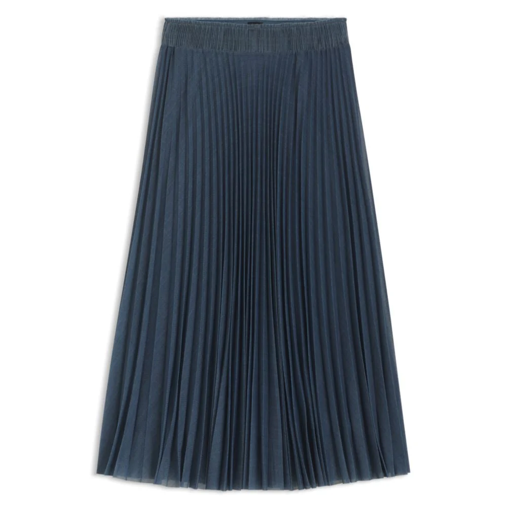 Lined tulle skirt with plissé pleats