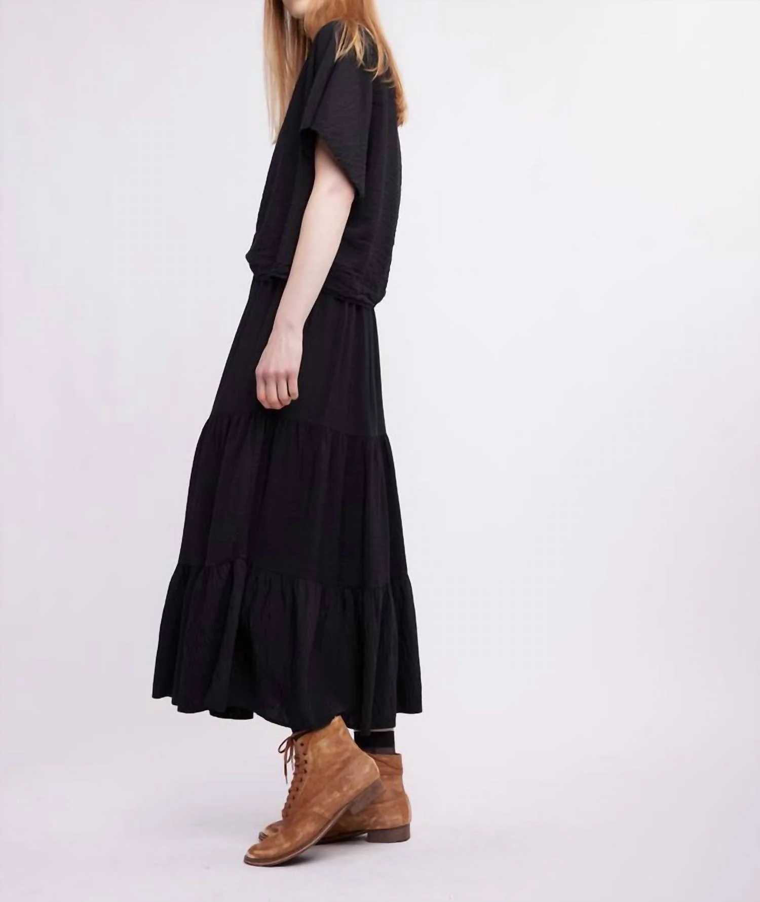 Charlie Tiered Skirt In Black