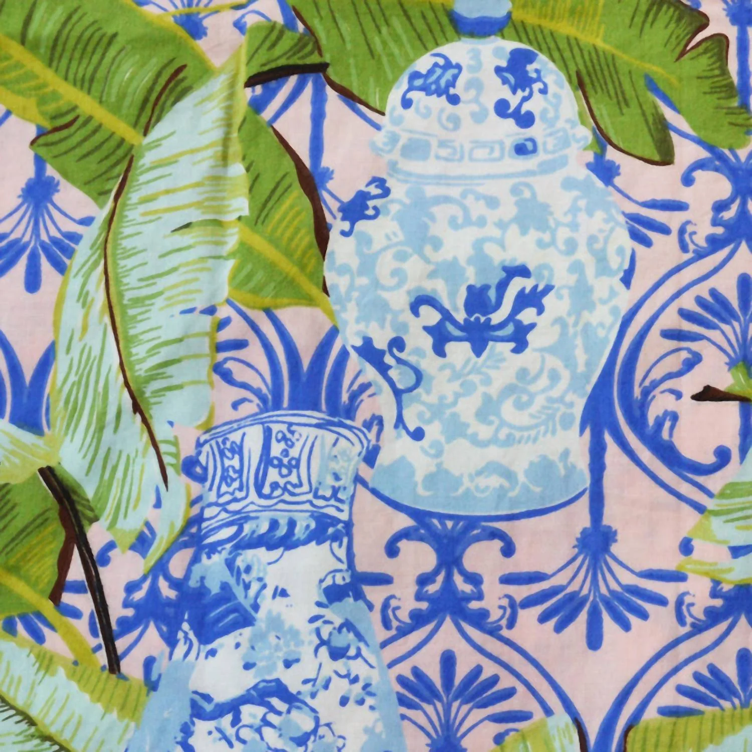 Long Sleeve Top & Short Pajama Set In Botanical Ginger Jar