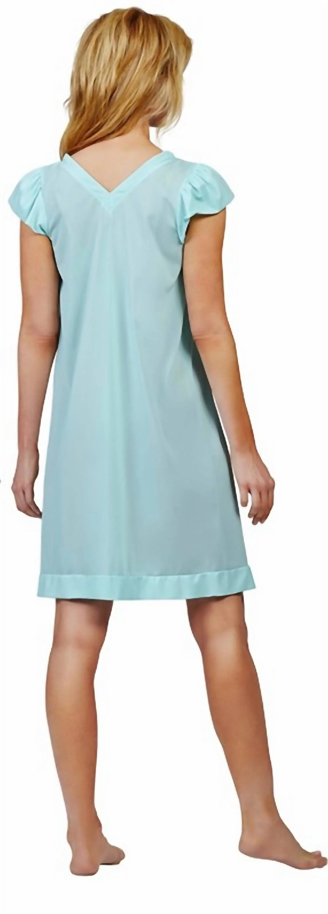 Short Cap Sleeve Nightgown In Seafoam