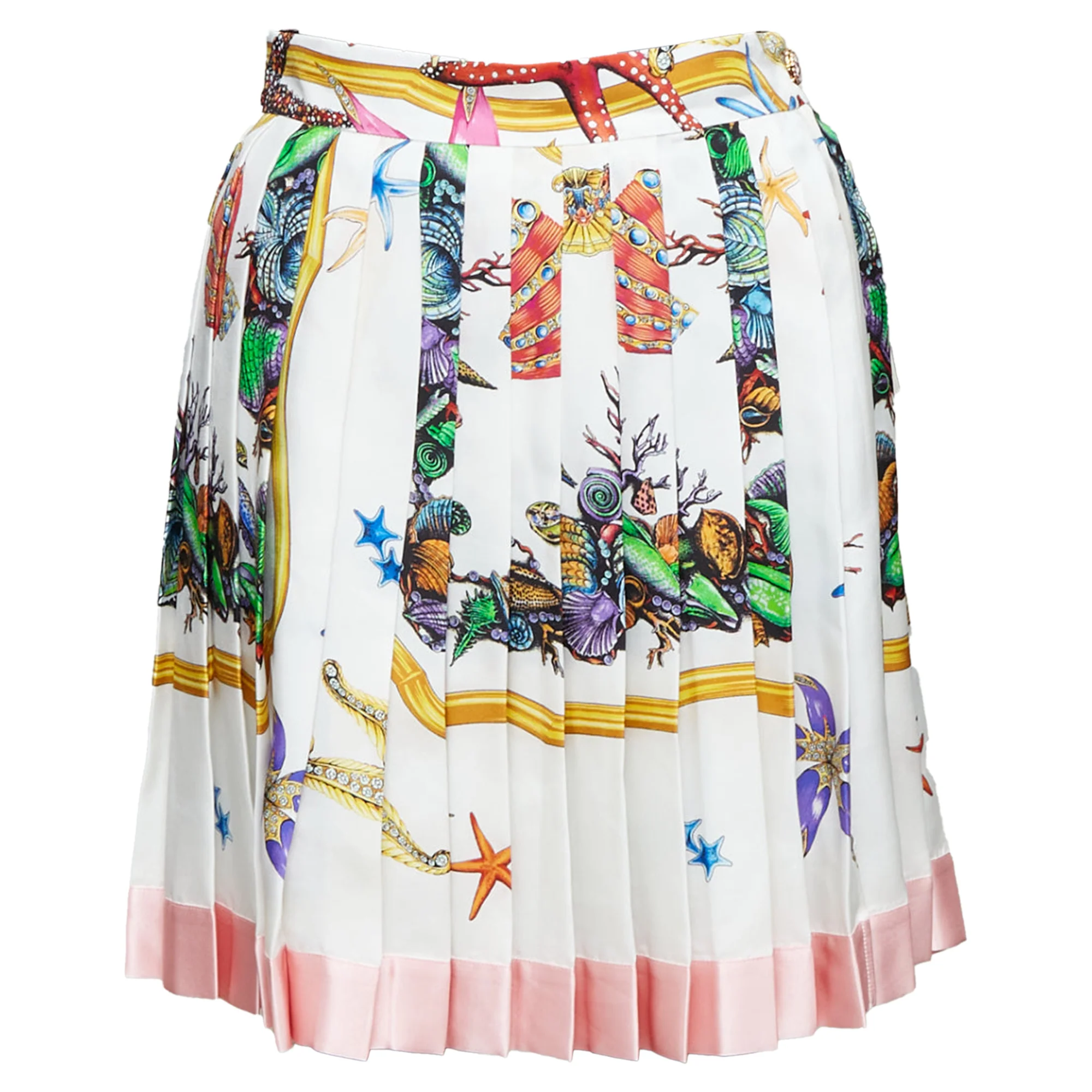 Versace silk starfish pleated skirt