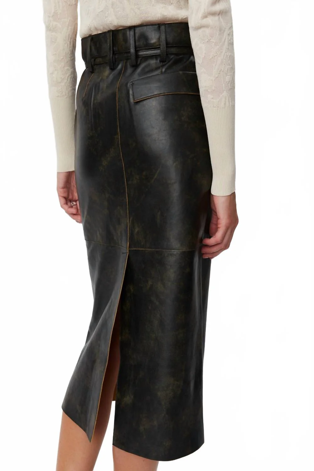 Lulu Leather Skirt In Black