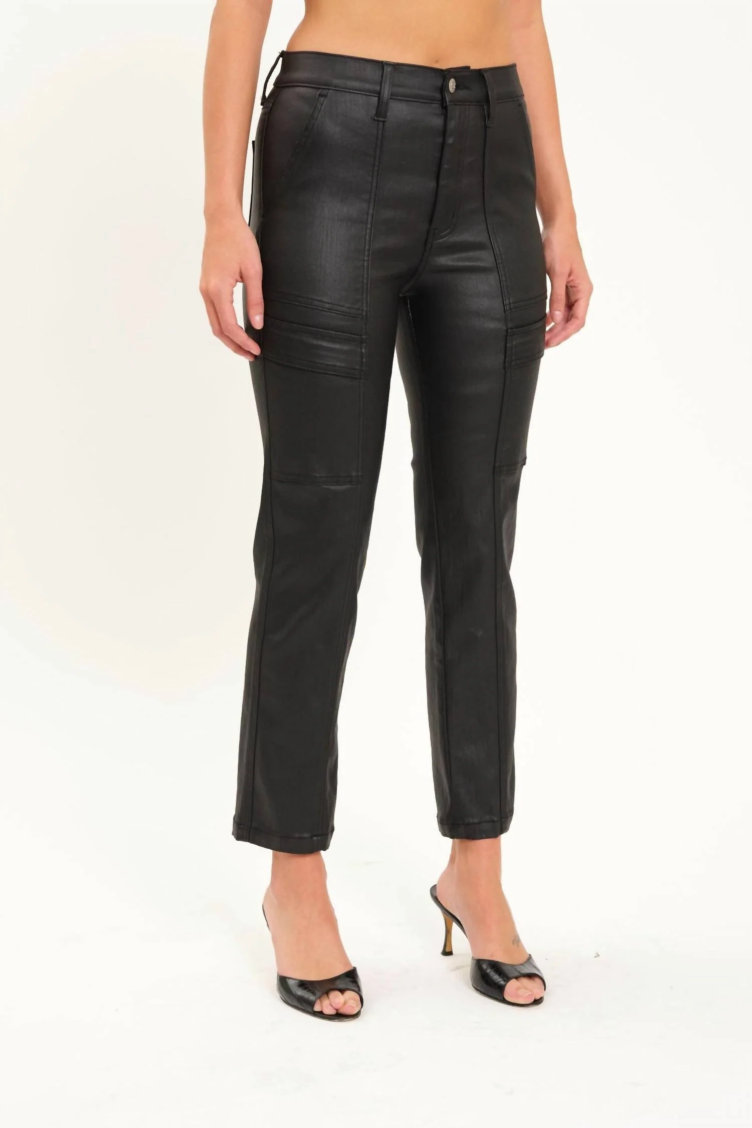 Straight Up Cargo Pants In Coated Asphalt