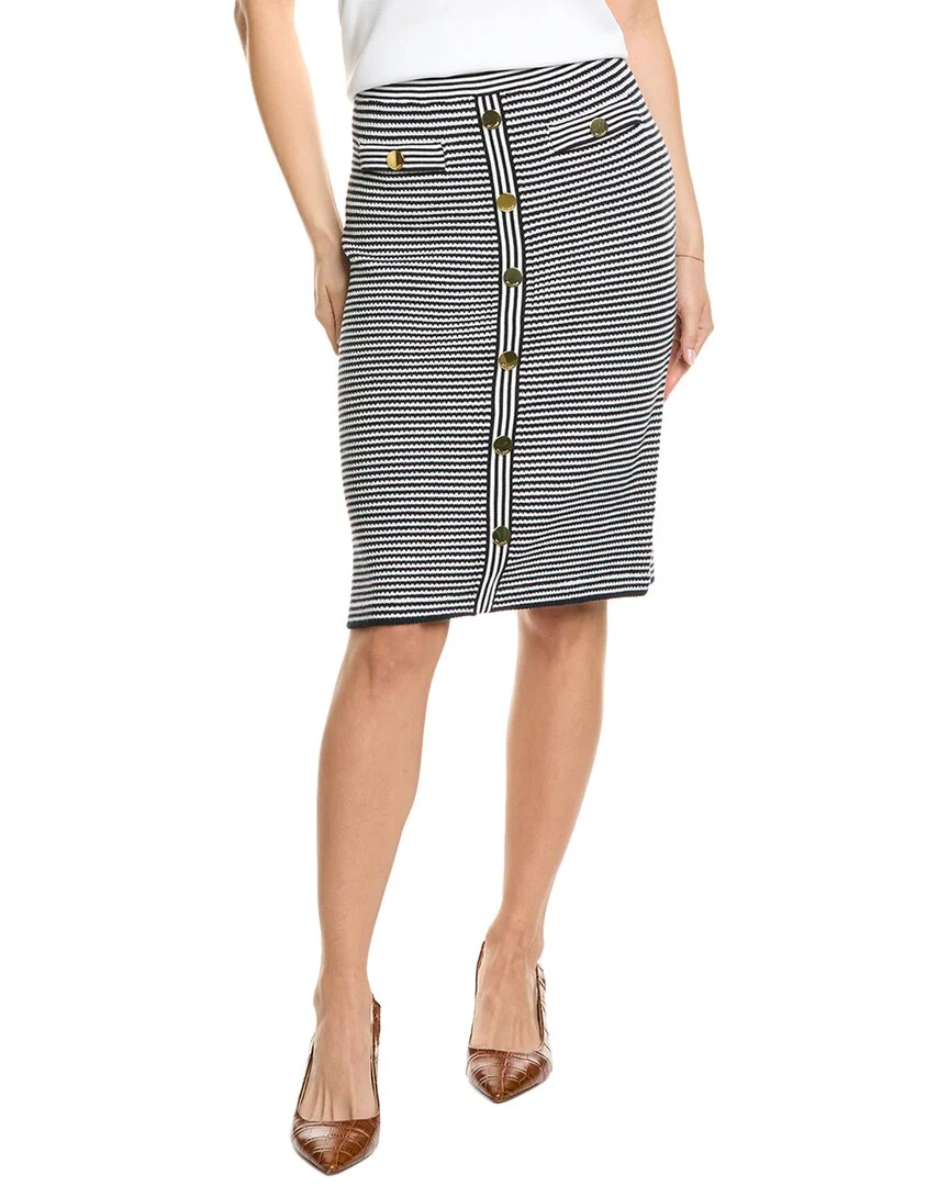 St. John Pencil Stripe Knit Pencil Skirt