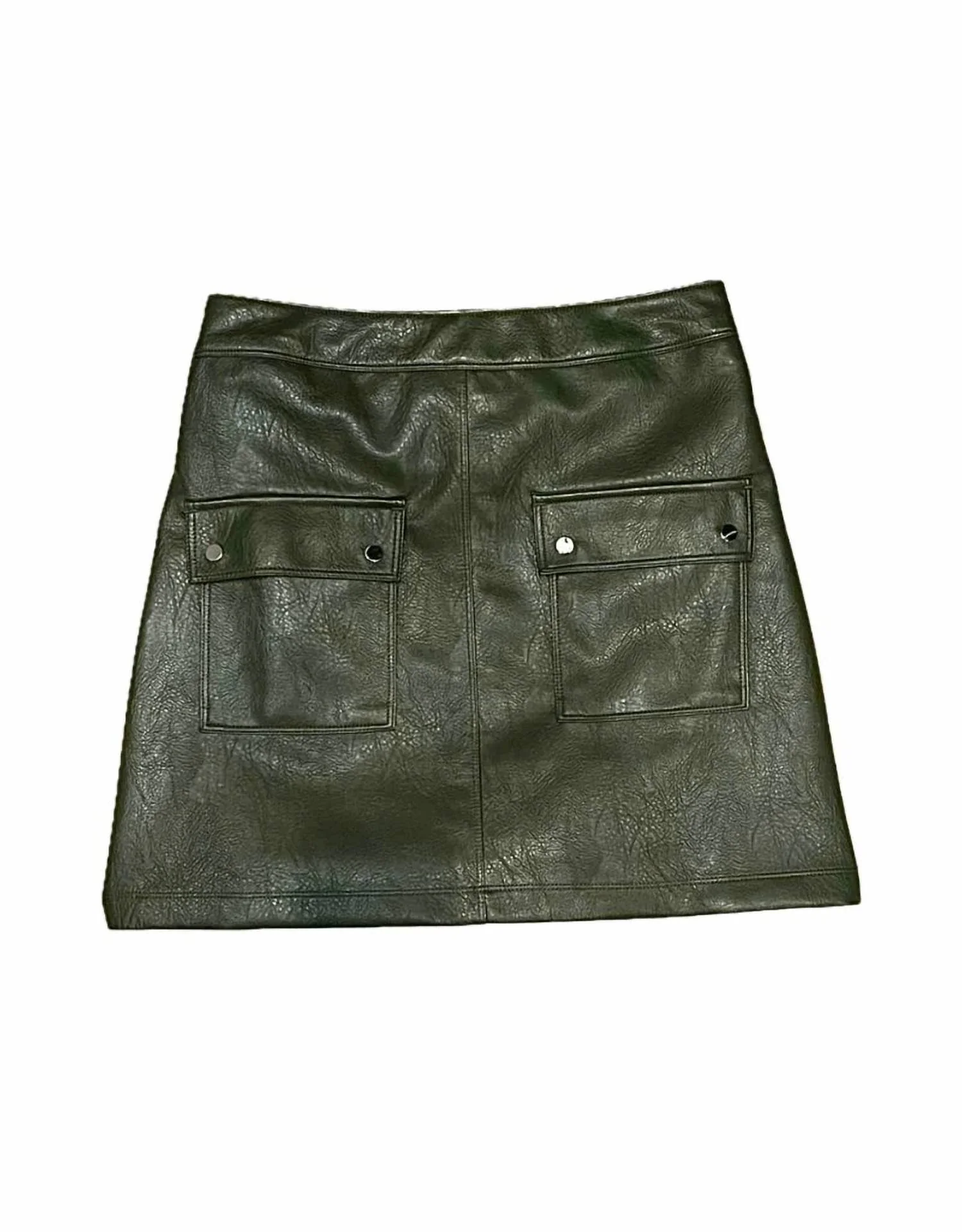 Women's Damia Leather Cargo Skirt In Dark Khaki