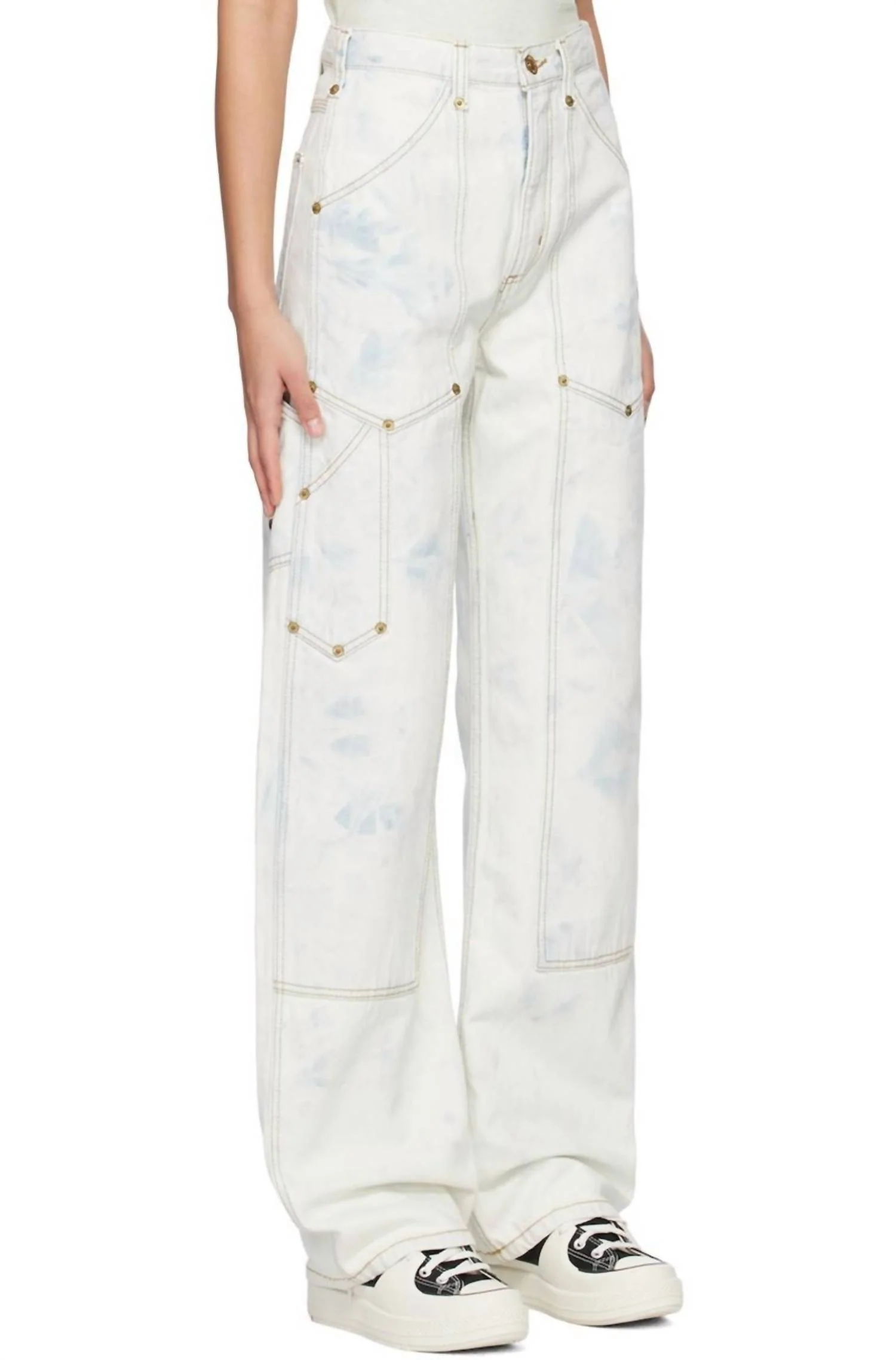 Super High Work Wear Jeans In Sunbleach