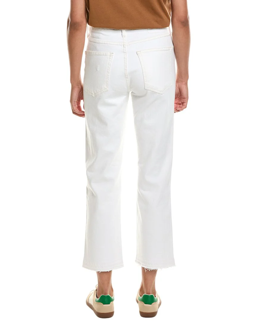 AMO Chloe Released Hem White Sand Crop Jean