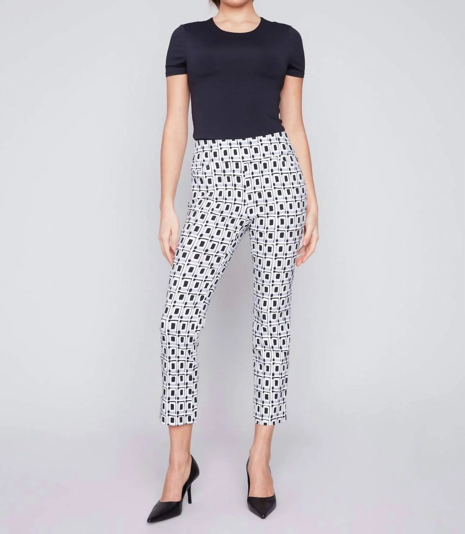 Checker Print Capri Pants