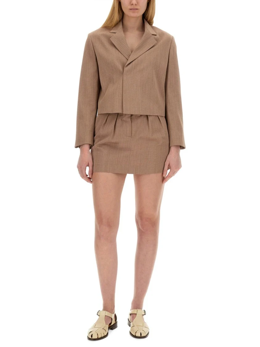 Classic Check Mini Skirt With Tailored Pleats