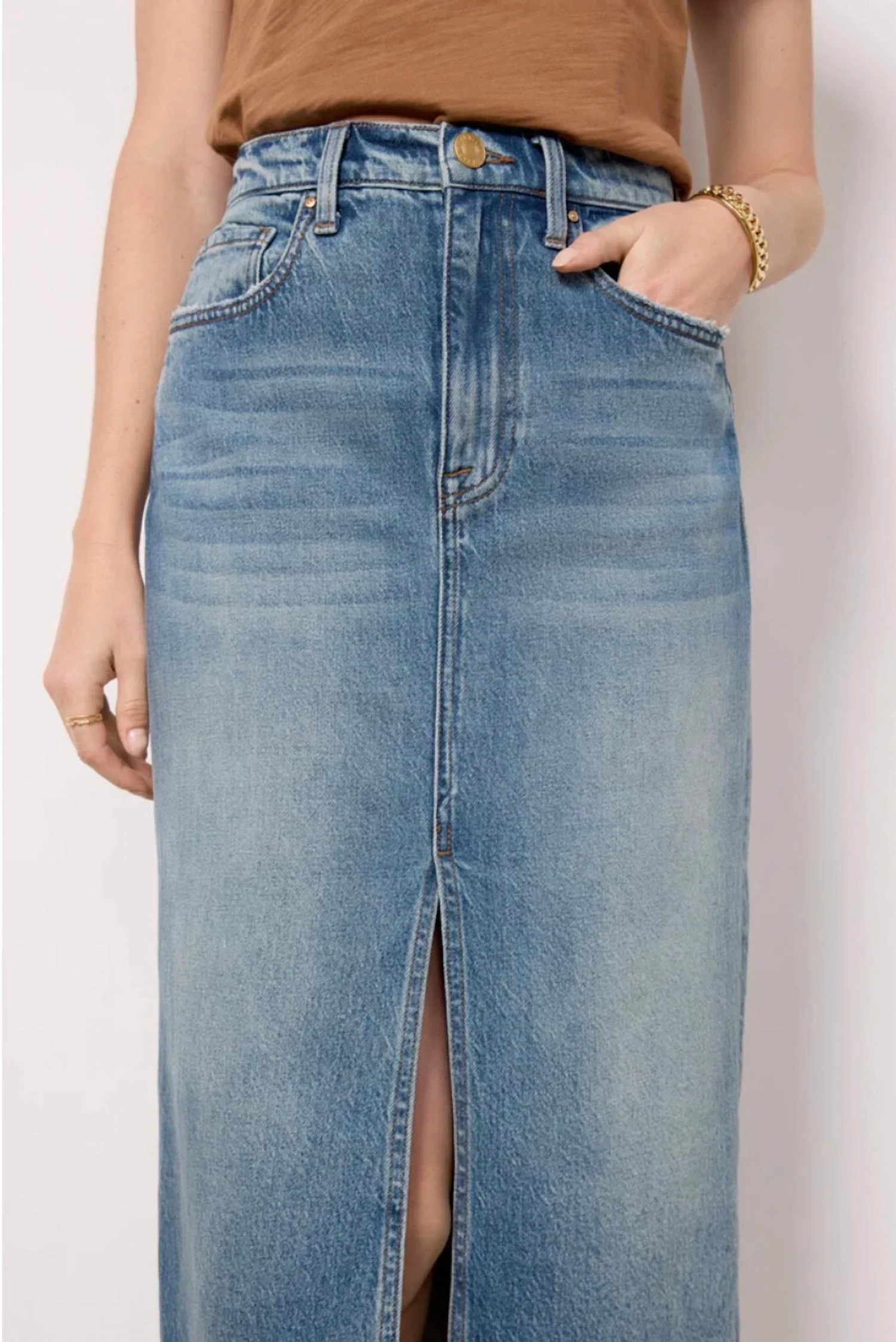 Jen Midi Skirt In Blue